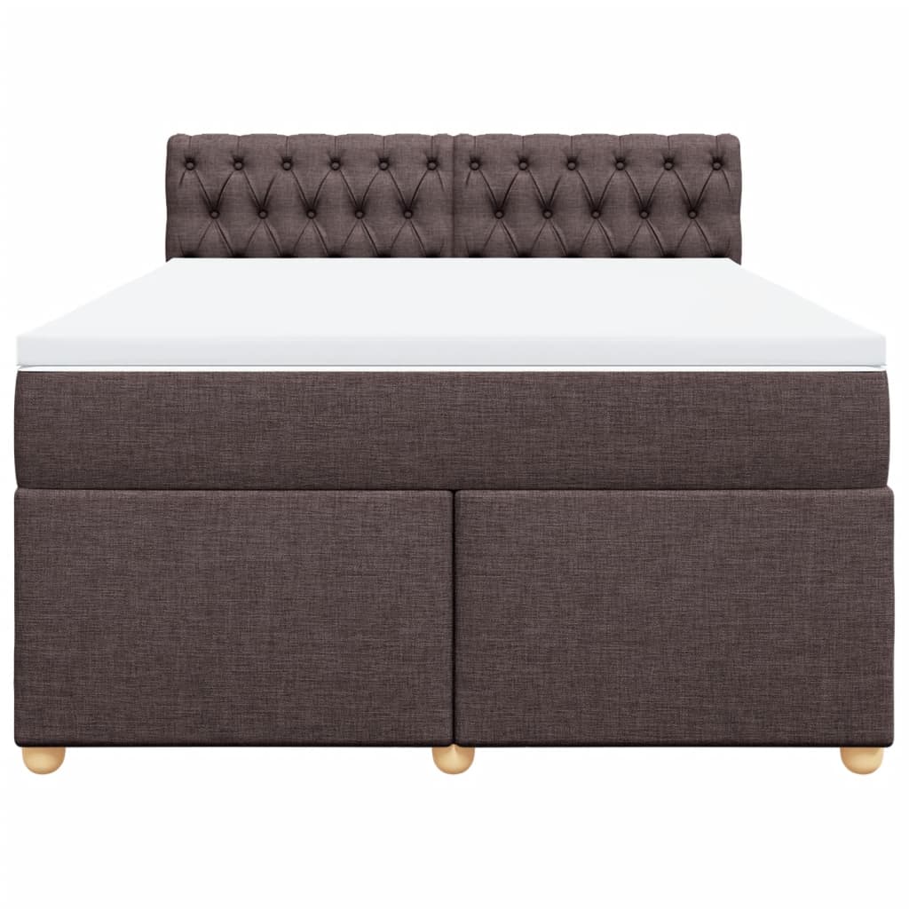 vidaXL Boxspring met matras stof donkerbruin 140x190 cm bruin, foto 4