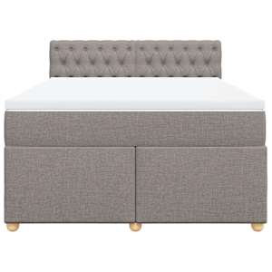 Box spring postel s matrací taupe 140x190 cm textil - obrázek 4
