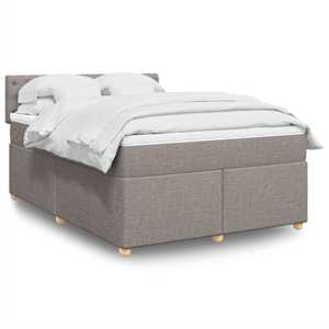 Box spring postel s matrací taupe 140x190 cm textil - obrázek 1