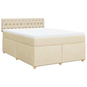 Box spring postel s matrací krémová 140x190 cm textil - obrázek 2