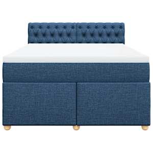 Box spring postel s matrací modrá 140x190 cm textil - obrázek 4