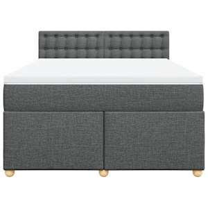Box spring postel s matrací tmavě šedý 140 x 190 cm textil - obrázek 4