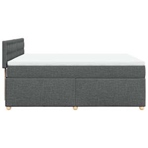 Box spring postel s matrací tmavě šedý 140 x 190 cm textil - obrázek 5