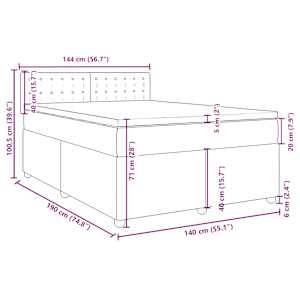 Box spring postel s matrací černá 140 x 190 cm textil - obrázek 13