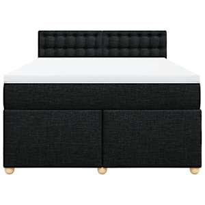 Box spring postel s matrací černá 140 x 190 cm textil - obrázek 4
