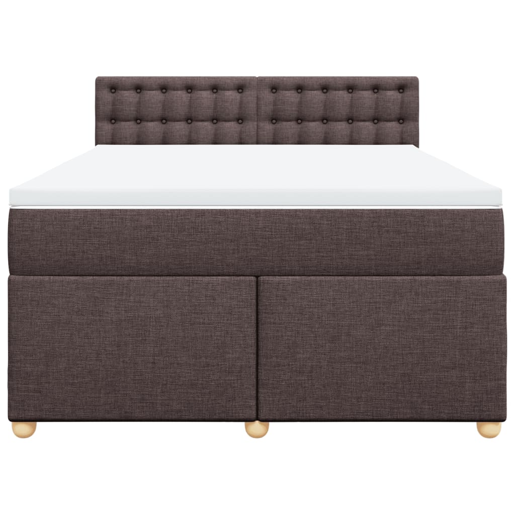 vidaXL Boxspring met matras stof donkerbruin 140x190 cm bruin, foto 4