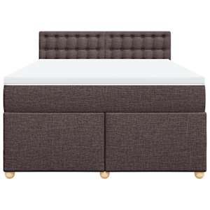 Box spring postel s matrací tmavě hnědá 140x190 cm textil - obrázek 4