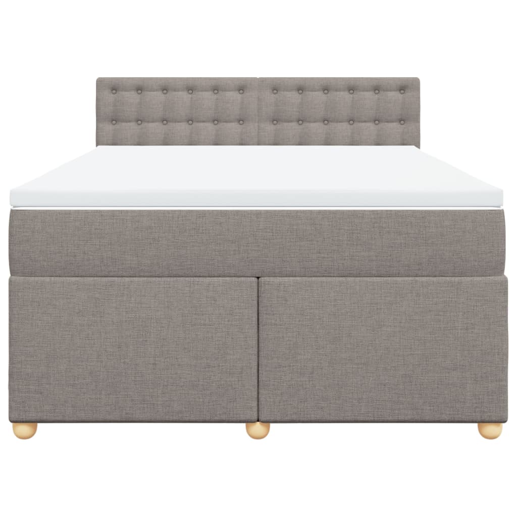 vidaXL Boxspring met matras stof taupe 140x190 cm, foto 4