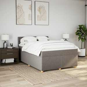 Box spring postel s matrací taupe 140x190 cm textil - obrázek 3