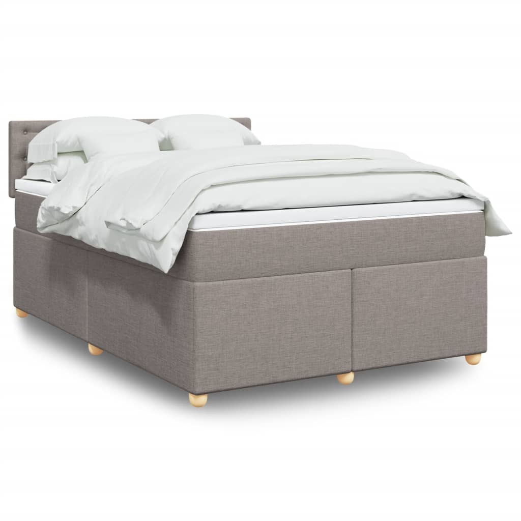 Boxspringbett mit Matratze Taupe 140×190 cm Stoff