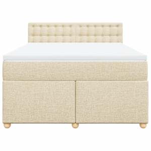 Box spring postel s matrací krémová 140x190 cm textil - obrázek 4
