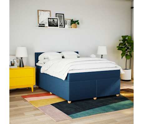 vidaXL &Kappa;&rho;&epsilon;&beta;ά&tau;&iota; Boxspring &mu;&epsilon; &Sigma;&tau;&rho;ώ&mu;&alpha; &Mu;&pi;&lambda;&epsilon; 140x190 &epsilon;&kappa;. &Upsilon;&phi;&alpha;&sigma;&mu;ά&tau;&iota;&nu;&omicron;