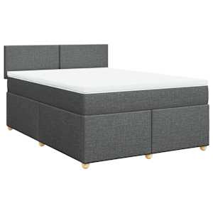 Box spring postel s matrací tmavě šedá 140x200 cm textil - obrázek 2