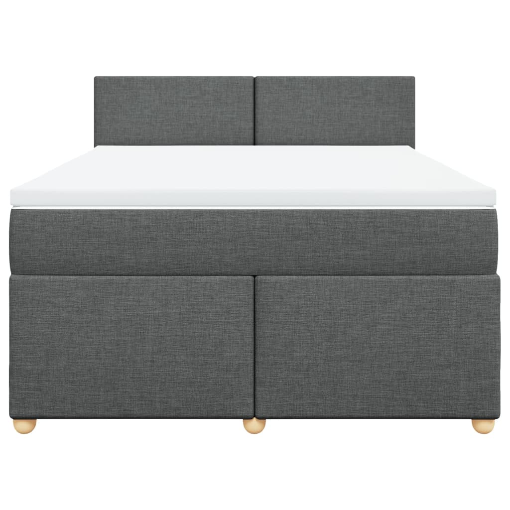 vidaXL Boxspring met matras stof donkergrijs 140x200 cm grijs, foto 4