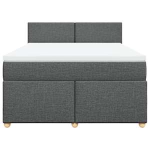 Box spring postel s matrací tmavě šedá 140x200 cm textil - obrázek 4