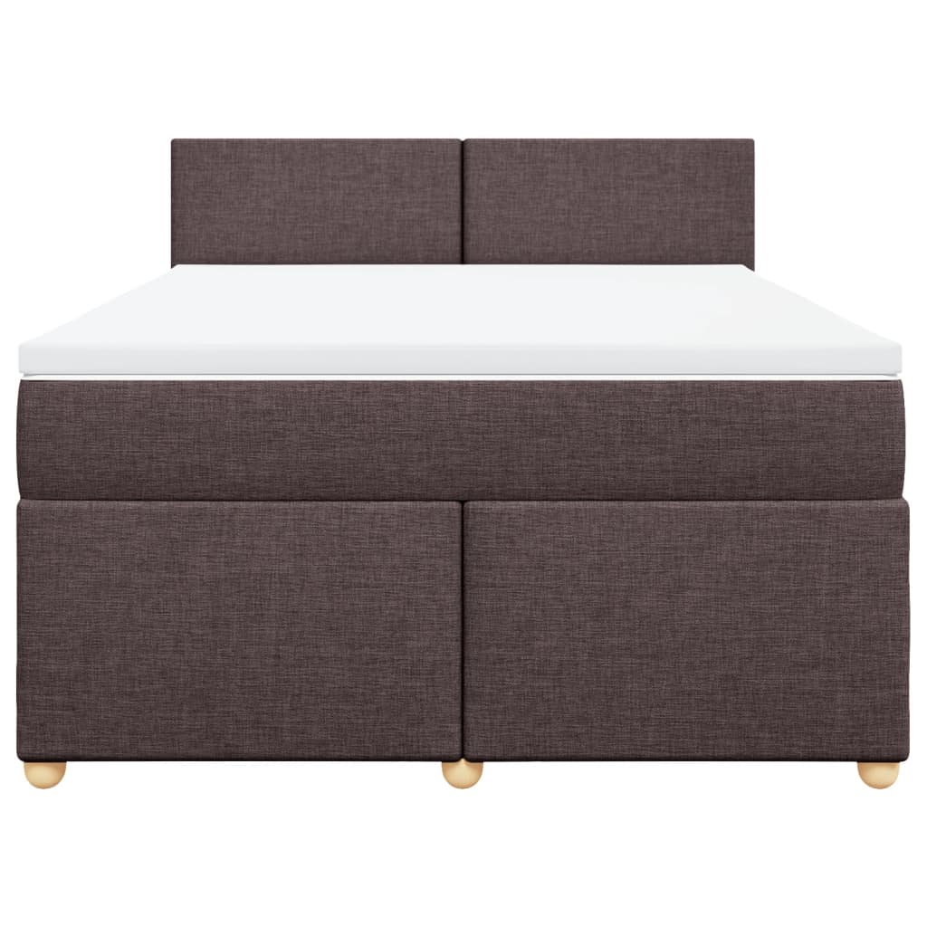 vidaXL Boxspring met matras stof donkerbruin 140x200 cm bruin, foto 4
