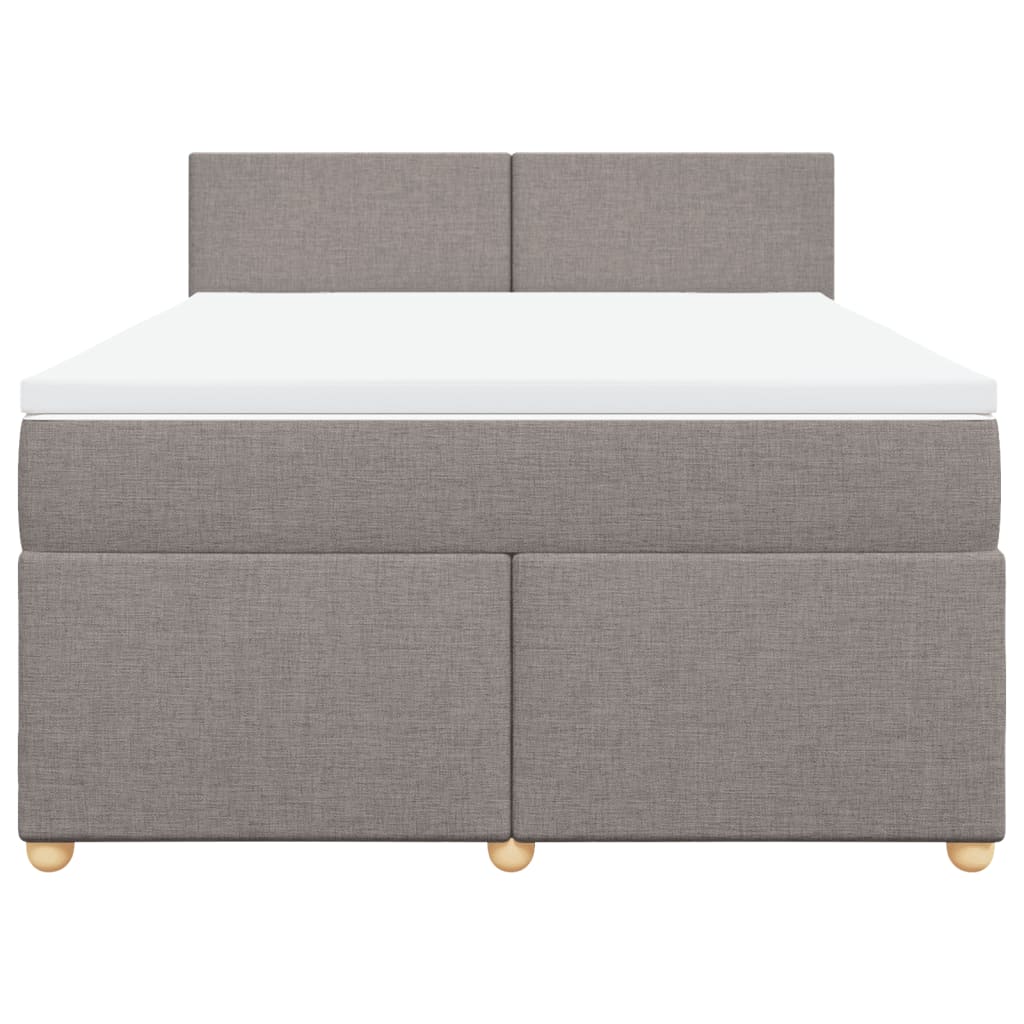 vidaXL Boxspring met matras stof taupe 140x200 cm, foto 4