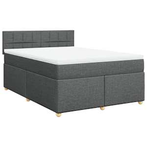 Box spring postel s matrací tmavě šedá 140x200 cm textil - obrázek 2
