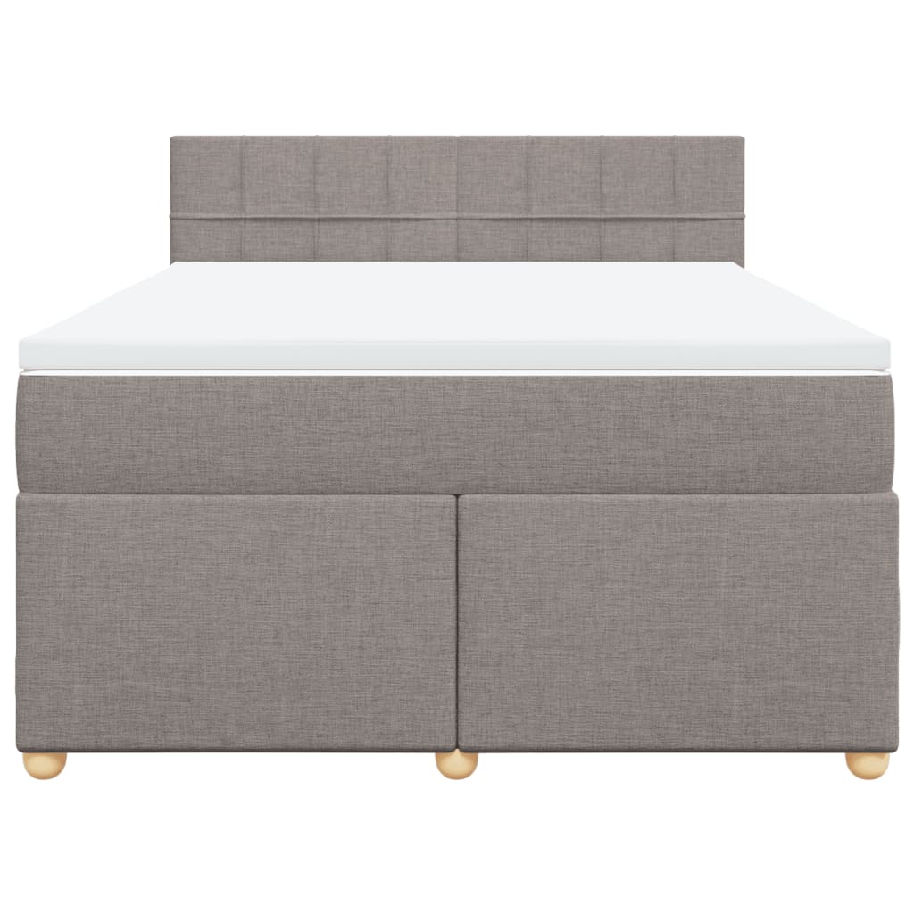 vidaXL Boxspring met matras stof taupe 140x200 cm, foto 4