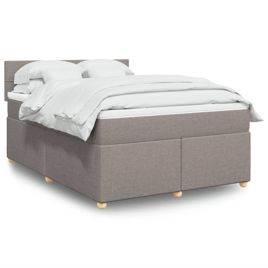 Boxspringbett mit Matratze Taupe 140×200 cm Stoff