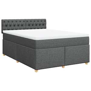 Box spring postel s matrací tmavě šedá 140x200 cm textil - obrázek 2