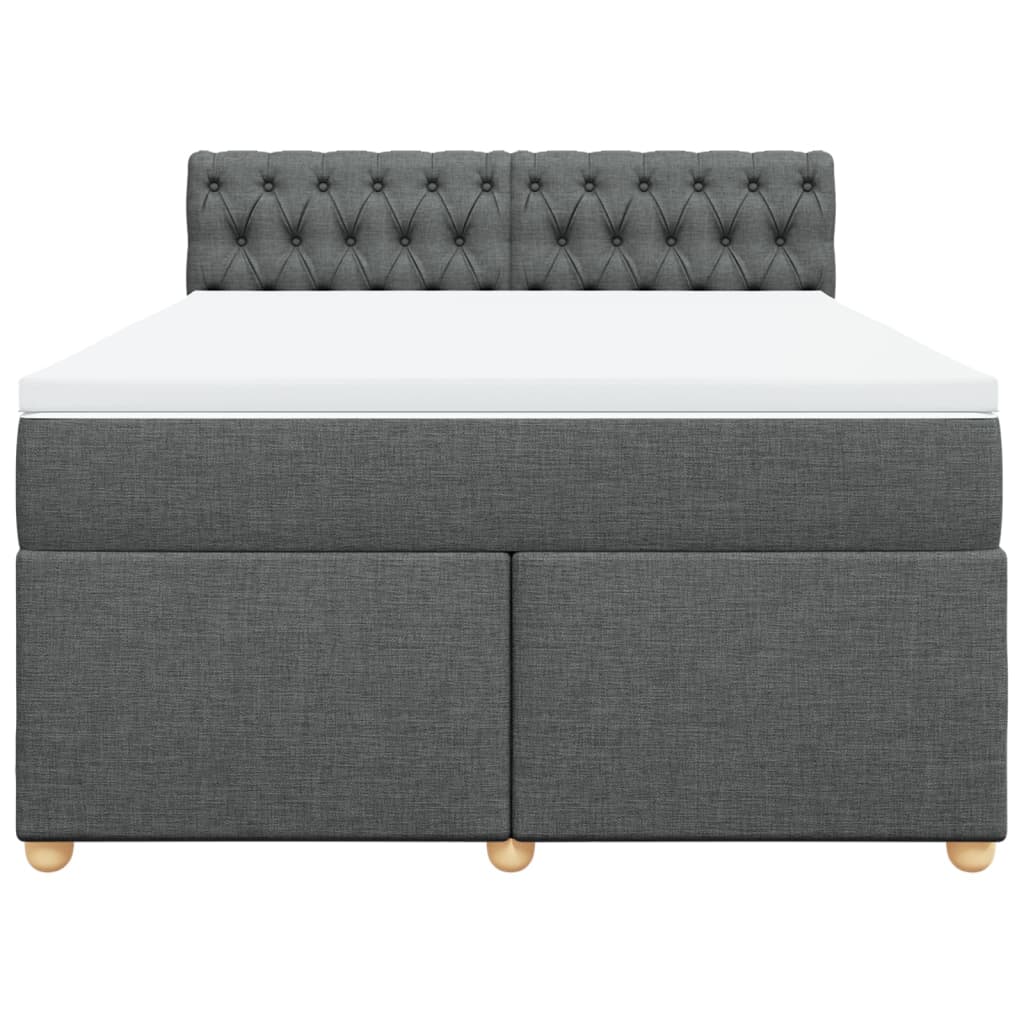 vidaXL Boxspring met matras stof donkergrijs 140x200 cm grijs, foto 4