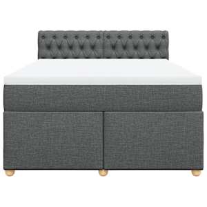 Box spring postel s matrací tmavě šedá 140x200 cm textil - obrázek 4