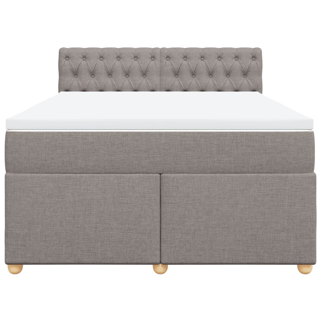 vidaXL Boxspring met matras stof taupe 140x200 cm, foto 4