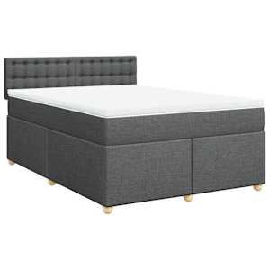 Box spring postel s matrací tmavě šedá 140x200 cm textil - obrázek 2