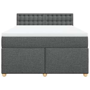 Box spring postel s matrací tmavě šedá 140x200 cm textil - obrázek 4