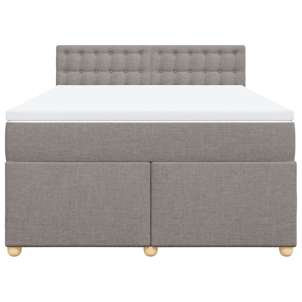 vidaXL Boxspring met matras stof taupe 140x200 cm, foto 4