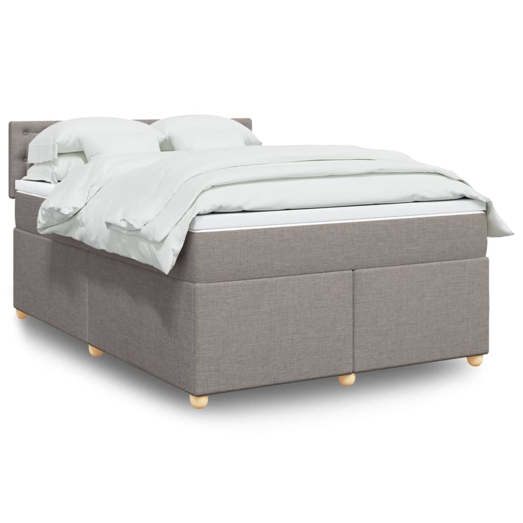 Boxspringbett mit Matratze Taupe 140×200 cm Stoff