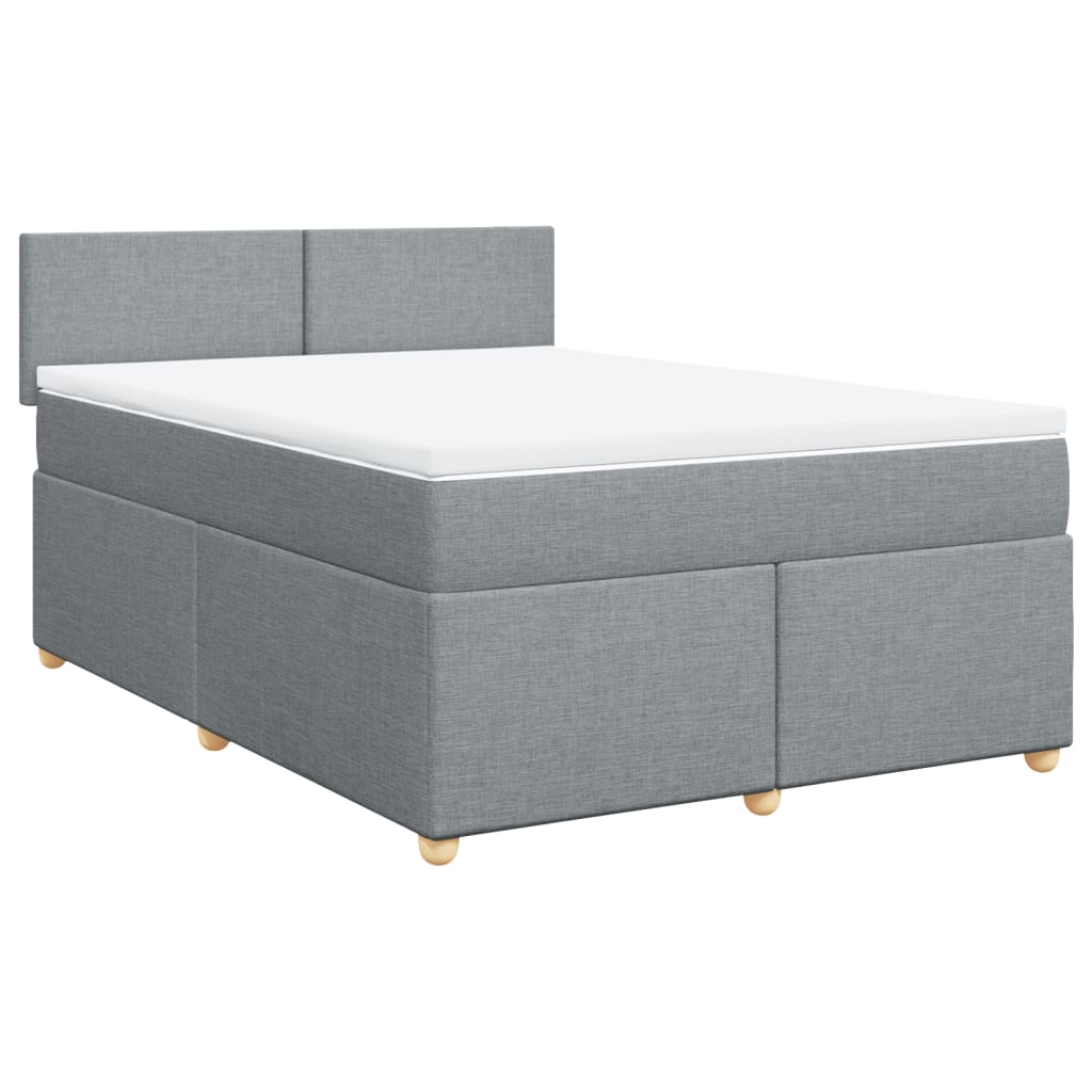 vidaXL Box spring postelja z vzmetnico svetlo siva 160x200 cm žamet