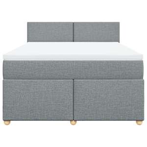 Box spring postel s matrací světle šedá 160 x 200 cm textil - obrázek 4