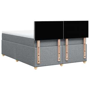 Box spring postel s matrací světle šedá 160 x 200 cm textil - obrázek 6