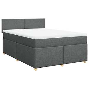 Box spring postel s matrací tmavě šedá 160x200 cm textil - obrázek 2