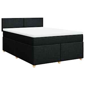 Box spring postel s matrací černá 160x200 cm textil - obrázek 2