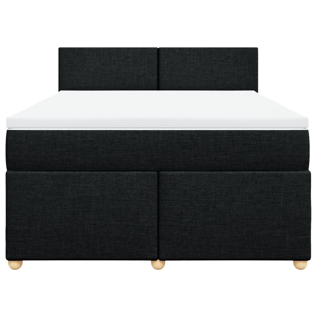 vidaXL Boxspring met matras stof zwart 160x200 cm, foto 4