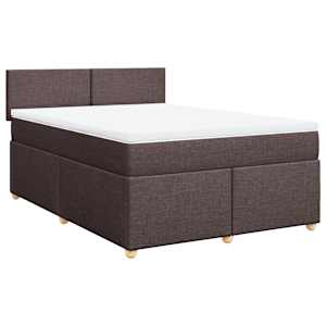 Box spring postel s matrací tmavě hnědá 160x200 cm textil - obrázek 2
