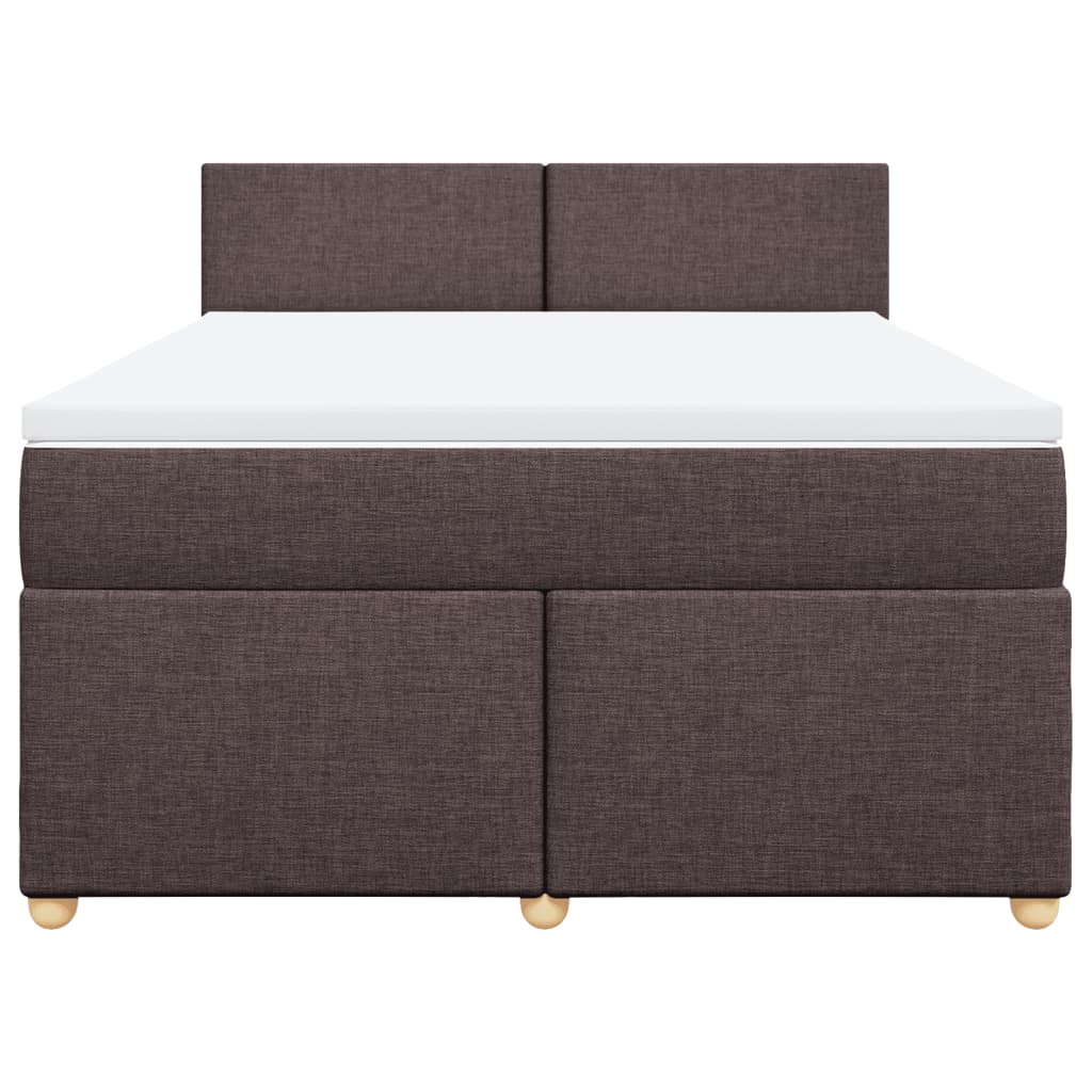 vidaXL Boxspring met matras stof donkerbruin 160x200 cm bruin, foto 4