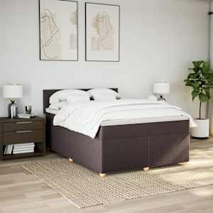 Box spring postel s matrací tmavě hnědá 160x200 cm textil - obrázek 3