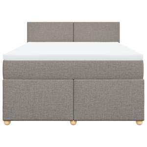 Box spring postel s matrací taupe 160x200 cm textil - obrázek 4