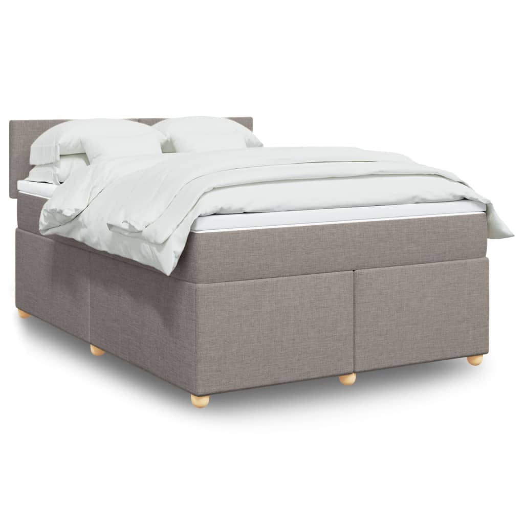 Boxspringbett mit Matratze Taupe 160×200 cm Stoff