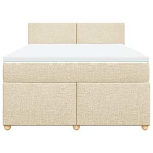 Box spring postel s matrací krémová 160x200 cm textil - obrázek 4