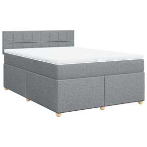 Box spring postel s matrací světle šedá 160 x 200 cm textil - obrázek 2