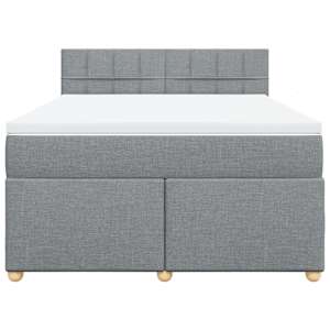 Box spring postel s matrací světle šedá 160 x 200 cm textil - obrázek 4