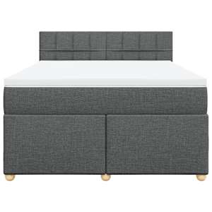 Box spring postel s matrací tmavě šedá 160x200 cm textil - obrázek 4