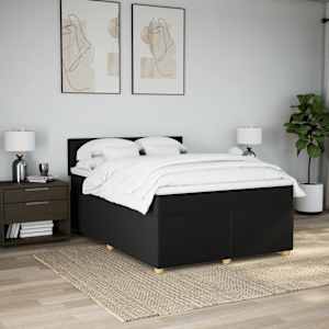 Box spring postel s matrací černá 160x200 cm textil - obrázek 3
