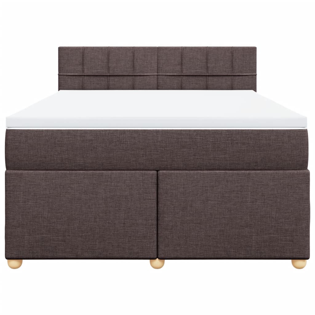 vidaXL Boxspring met matras stof donkerbruin 160x200 cm bruin, foto 4