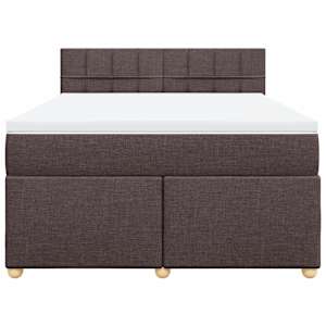 Box spring postel s matrací tmavě hnědá 160x200 cm textil - obrázek 4